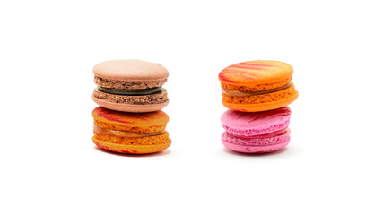 A french sweet delicacy, macaroons variety closeup.