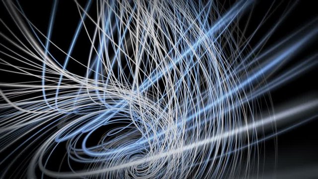 Fantastic video animation with particle stripe object in slow motion, 4096x2304 loop 4K