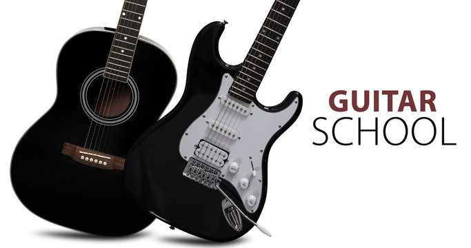 Acoustic and electric guitar.