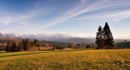 Spring countryside in Tatras mountains