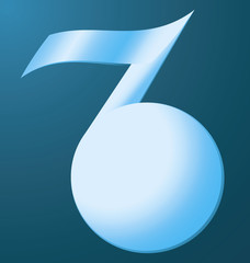 musical note on a blue background