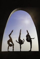 gymnasts outdoor silhoutte