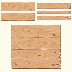 set of wooden planks