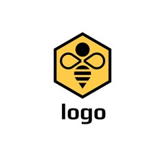 Vector logo bee. Honeycomb logo. bee honey power logos. Business icon for the company. Illustration.
