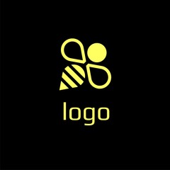 Vector logo bee. Honeycomb logo. bee honey power logos. Business icon for the company. Illustration.
