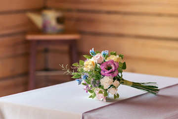 Beautiful wedding bouquet made of polymer clay.