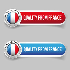 Quality from France - Made in France vector button
