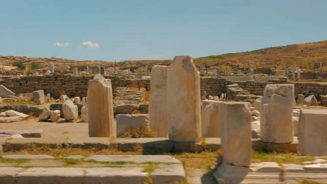 A POV walk along an ancient market in the Greek island of Delos