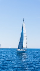 Obraz premium sail of a sailing boat. sailing yacht on the water