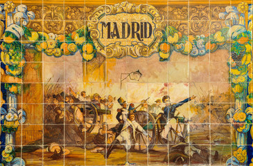 Madrid, Plaza de España, Sevilla, Andalucía - obrazy, fototapety, plakaty