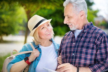 Obraz premium Aged couple enjoying each other