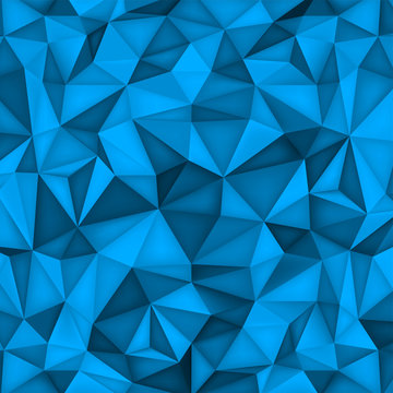 Low polygon shapes background, triangles mosaic, vector design, creative background, templates design, blue paper wallpaper