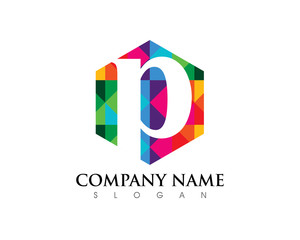 P Letter Hexagon Logo