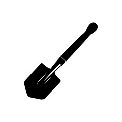 Shovel icon. Black icon on white background.