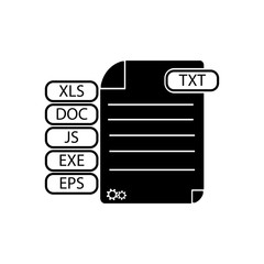 Obraz premium Document file icon. Black icon on white background.