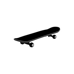 Skateboard icon. Black icon on white background.