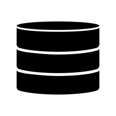 Database icon. Black icon on white background.