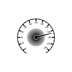 Speedometer icon. Black icon on white background.