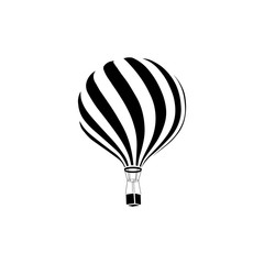 Hot air balloon icon. Black icon on white background.