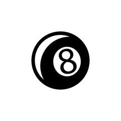 Billiard ball icon. Black icon on white background.