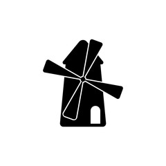 Mill icon. Black icon on white background.