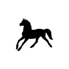 Fototapeta na wymiar Horse icon. Black icon on white background.
