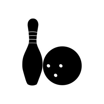 Bowling icon. Black icon on white background.