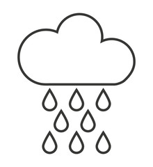 cloud with rain drops  isolated icon design
