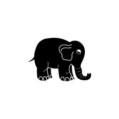 Elephant icon. Black icon on white background.