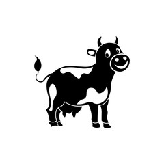 Cow icon. Black icon on white background.