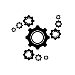 Cogwheel icon. Black icon on white background.