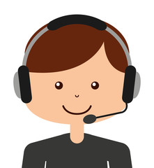 call center employee isolated icon design