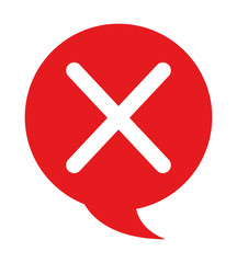 speech bubble with denied symbolisolated icon design