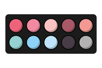 shadows colors set makeup product isolated icon design