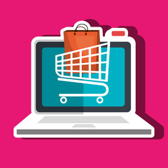 e-commerce from laptop isolated icon design, vector illustration  graphic 