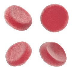 Set red blood cell isolated on white background. 3d illustration high quality