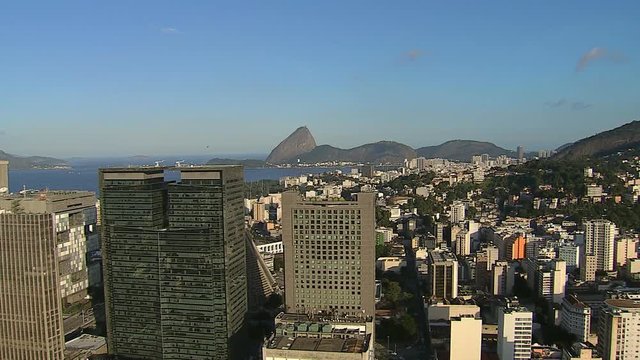 Aerial view of Rio De Janeiro and Sugar Loaf Mountain,Brazil