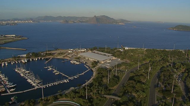 Aerial view of Rio De Janeiro and yacht marina ,Brazil