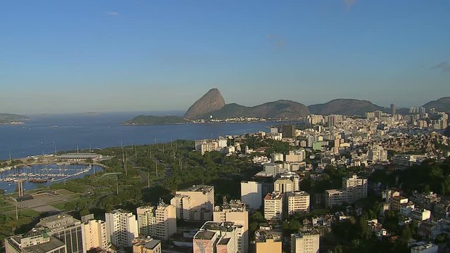 Aerial view of Rio De Janeiro and Sugar Loaf Mountain,Brazil