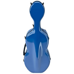 Plastic case cello for musical equipment, front view. 3D graphic © ARTYuSTUDIO