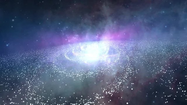 Spiral galaxy stars rotating. Stars and energy rays rotating spiral around the galaxy