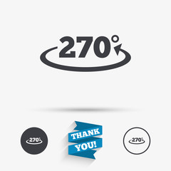 Angle 270 degrees sign icon. Geometry math symbol