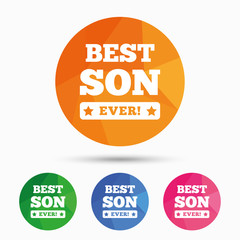 Best son ever sign icon. Award symbol.