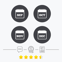 Calendar. September, November, October, December