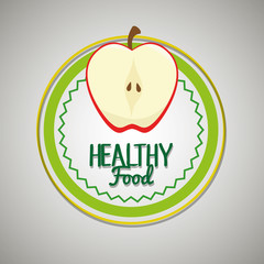 healthy food seal  isolated icon design, vector illustration  graphic 