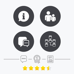 Information sign and group. Communication icons.