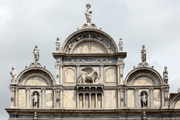 Facade of the Scuola Grande di San Marco in Venice, Italy, home to one of the six major sodalities...