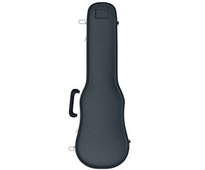 Case viola violin modern plastic black, front view. 3D graphic