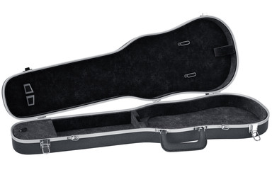 Black open case viola musical instrument accessories. 3D graphic