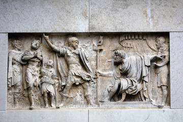 Early 19th century bas-relief on the facade San Maurizio church in Venice, Italy by Bartolomeo Ferrari